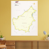 Illustratieve kaart van Borneo Canvas Afdruk (Insitu (Woonkamer))
