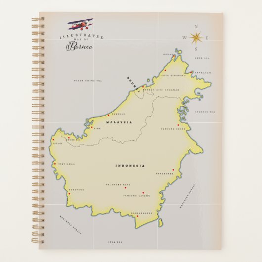 Illustratieve kaart van Borneo Planner (Voorkant)