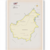 Illustratieve kaart van Borneo Sticker (Voorkant)