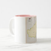 Illustratieve kaart van Borneo Tweekleurige Koffiemok (Voorkant links)