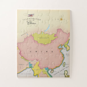 Illustratieve kaart van china legpuzzel