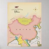 Illustratieve kaart van china poster (Voorkant)