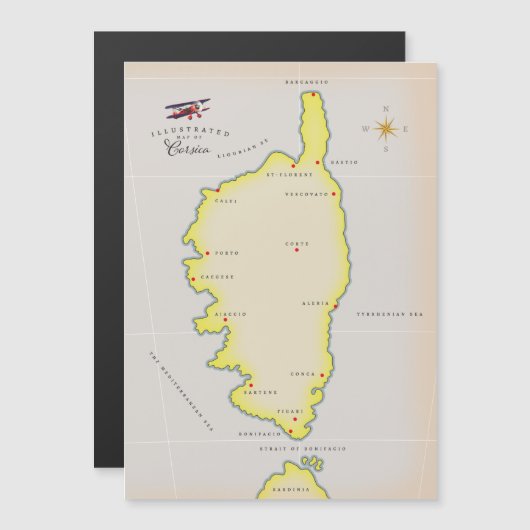 Illustratieve kaart van Corsica (Voorkant / Achterkant)