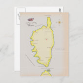 Illustratieve kaart van Corsica (Voorkant / Achterkant)