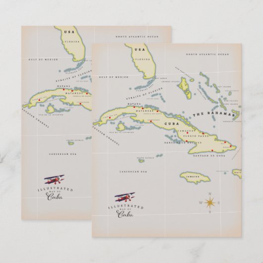 Illustratieve kaart van Cuba (Voorkant / Achterkant)