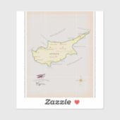 Illustratieve kaart van Cyprus. Sticker (Vel)