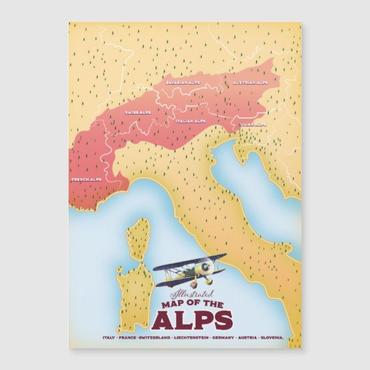 Illustratieve kaart van de Alpen (Voorkant)