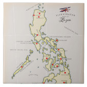 Illustratieve kaart van de kaart van Luzon Filipij Tegeltje (Voorkant)