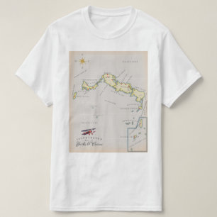 Illustratieve kaart van de kaart van Turken en Cai T-shirt