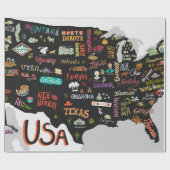 Illustratieve kaart van de Verenigde Staten. Poste Cadeaupapier (Vlak)