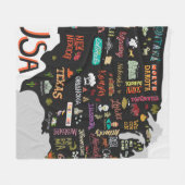 Illustratieve kaart van de Verenigde Staten. Poste Fleece Deken (Voorkant (Horizontaal))