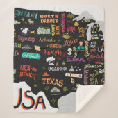 Illustratieve kaart van de Verenigde Staten. Poste Sherpa Deken (Voorkant)