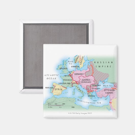 Illustratieve kaart van Europa Magneet (Voorkant / Achterkant)