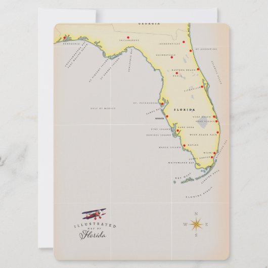 Illustratieve kaart van Florida (Voorkant)