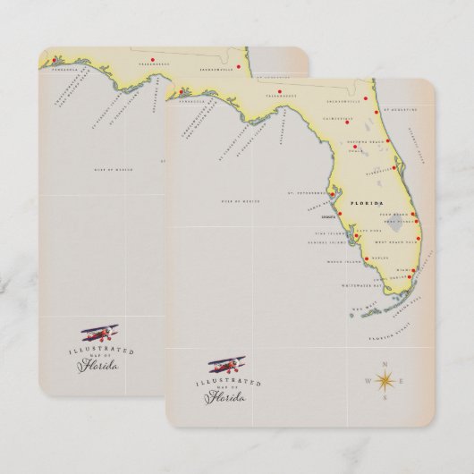 Illustratieve kaart van Florida (Voorkant / Achterkant)