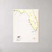 Illustratieve kaart van Florida Canvas Afdruk (Voorkant)