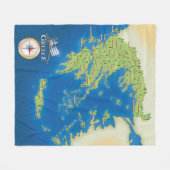 Illustratieve kaart van Griekenland. Fleece Deken (Voorkant (Horizontaal))