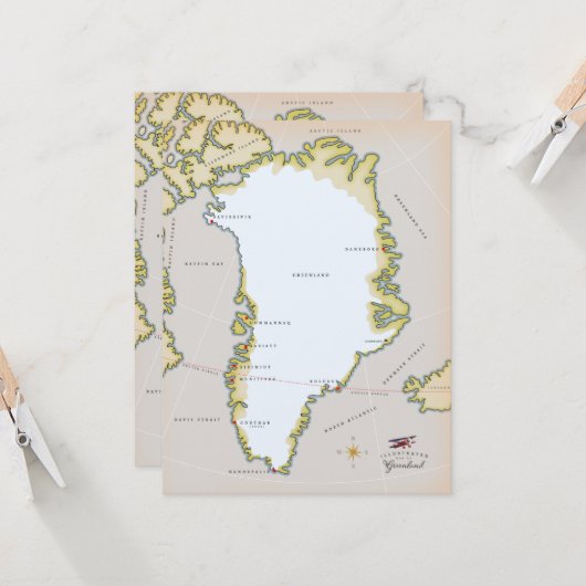 Illustratieve kaart van Groenland (Voorkant / Achterkant in situ)