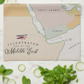 Illustratieve kaart van het Midden-Oosten. Theedoek (Gevouwen)