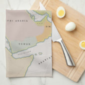 Illustratieve kaart van het Midden-Oosten. Theedoek (Quarter Fold)