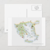 Illustratieve kaart van het oude Griekenland (Voorkant / Achterkant)