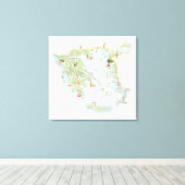 Illustratieve kaart van het oude Griekenland Canvas Afdruk (Insitu (Houten vloer))