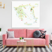 Illustratieve kaart van het oude Griekenland Canvas Afdruk (Insitu (Woonkamer))