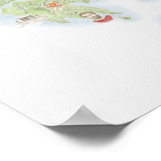 Illustratieve kaart van het oude Griekenland Poster (Hoek)