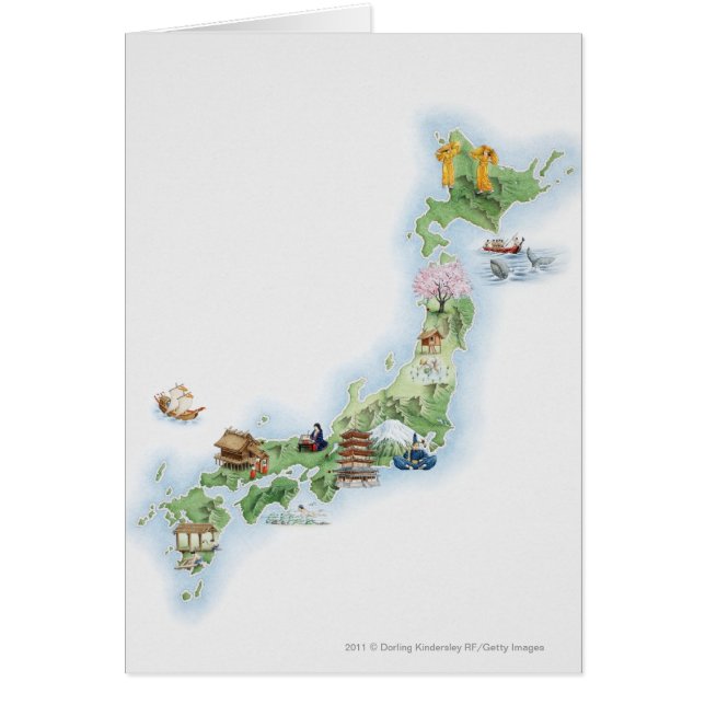 Illustratieve kaart van het oude Japan (Voorkant)