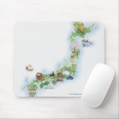 Illustratieve kaart van het oude Japan Muismat (Met muis)