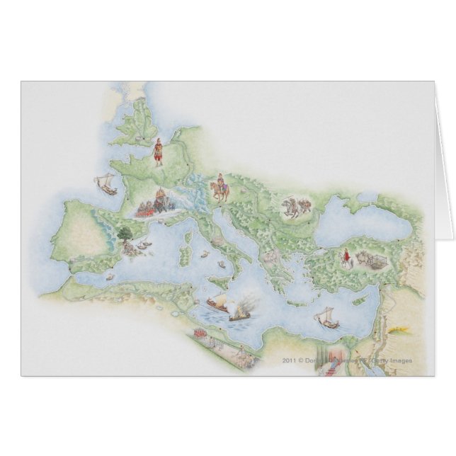 Illustratieve kaart van het Romeinse Rijk (Voorkant Horizontaal)