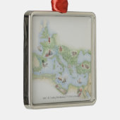 Illustratieve kaart van het Romeinse Rijk Metalen Ornament (Rechts)