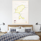Illustratieve kaart van Ibiza Canvas Afdruk (Insitu (Slaapkamer))