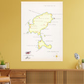 Illustratieve kaart van Ibiza Canvas Afdruk (Insitu (Woonkamer))