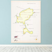 Illustratieve kaart van Ibiza Canvas Afdruk (Insitu (Houten vloer))