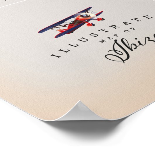 Illustratieve kaart van Ibiza Poster (Hoek)