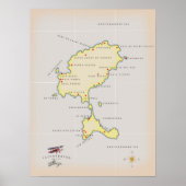 Illustratieve kaart van Ibiza Poster (Voorkant)