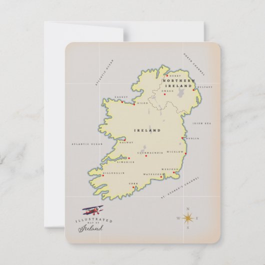 Illustratieve kaart van Ierland (Achterkant)