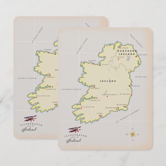 Illustratieve kaart van Ierland (Voorkant / Achterkant)