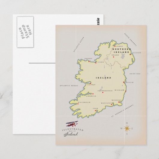 Illustratieve kaart van Ierland (Voorkant / Achterkant)