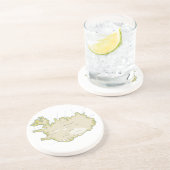 Illustratieve kaart van IJsland Trivet Zandsteen Onderzetter (Zijkant)