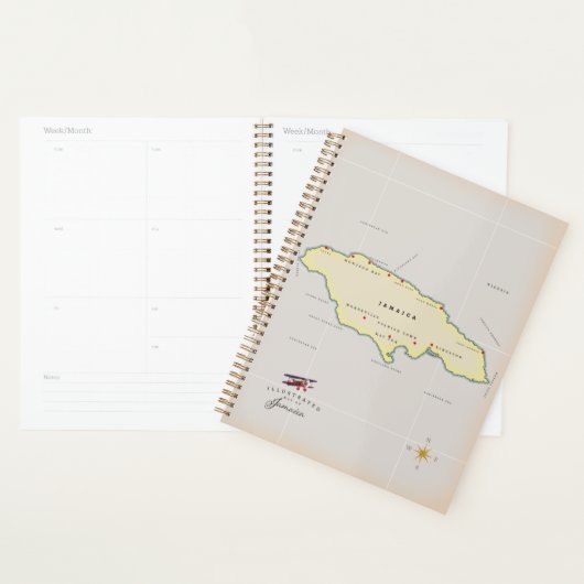 Illustratieve kaart van Jamaica. Planner (Display)