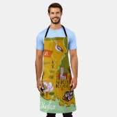 Illustratieve kaart van Louisiana, Verenigde State Schort (Gedragen)