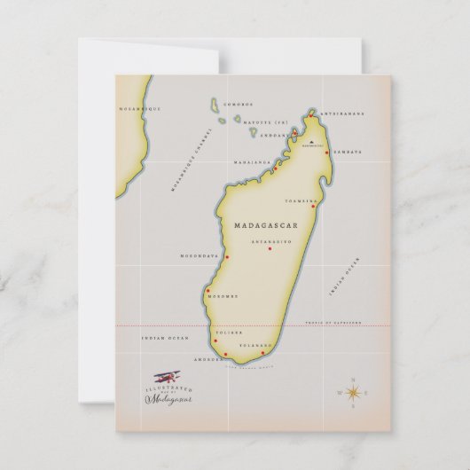 Illustratieve kaart van Madagaskar (Voorkant)