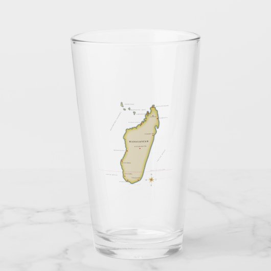 Illustratieve kaart van Madagaskar Glas (Voorkant)