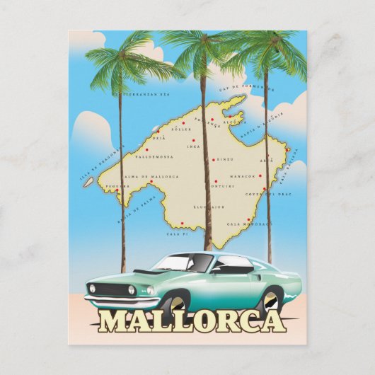 Illustratieve kaart van Mallorca (Voorkant)