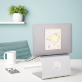 Illustratieve kaart van Mallorca Sticker (Laptop op bureau)