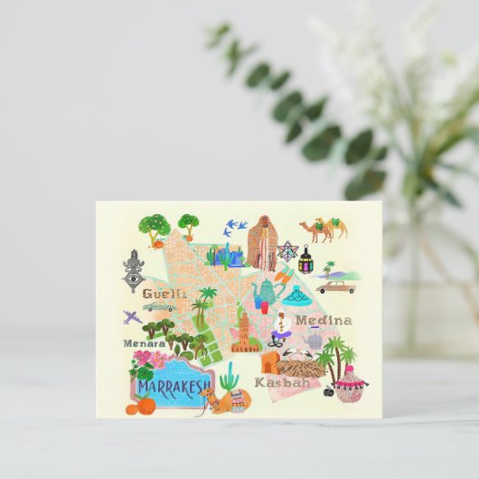 Illustratieve kaart van Marrakech (Staand voorkant)