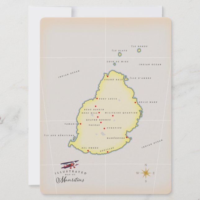 Illustratieve kaart van Mauritius (Voorkant)