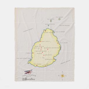 Illustratieve kaart van Mauritius Fleece Deken